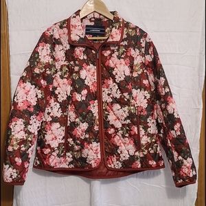 Land's End Women's Size L Floral Lightweight Primaloft Quilted Jacket